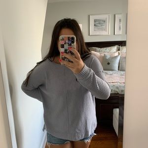 nwt blue waffle textured shirt